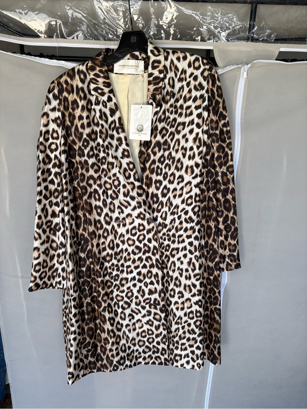 La Prestic Ouiston Leopard Print Blazer Jacket - Brown & Cream - Picture 2 of 6